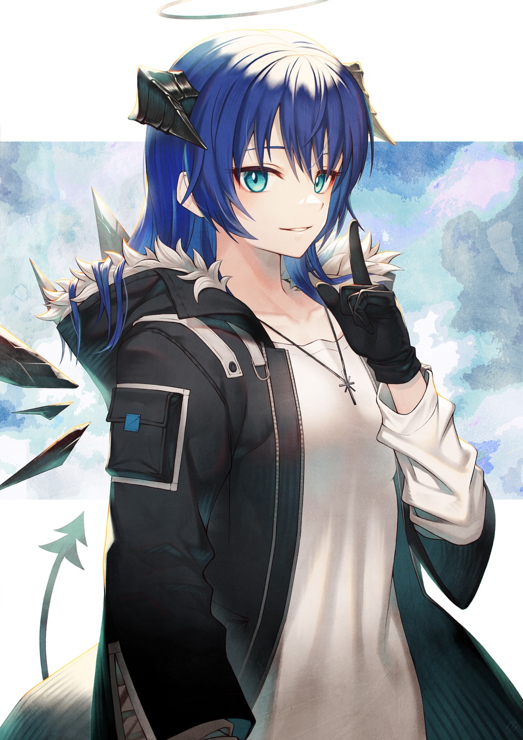 angel, arknights, horns, mostima_(arknights), sho_(sumika), tail, wings
