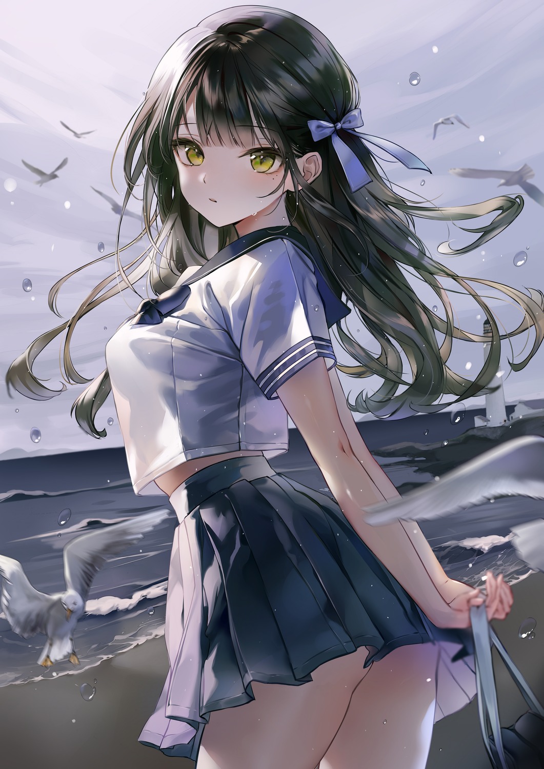 minncn, seifuku, wet, wet_clothes