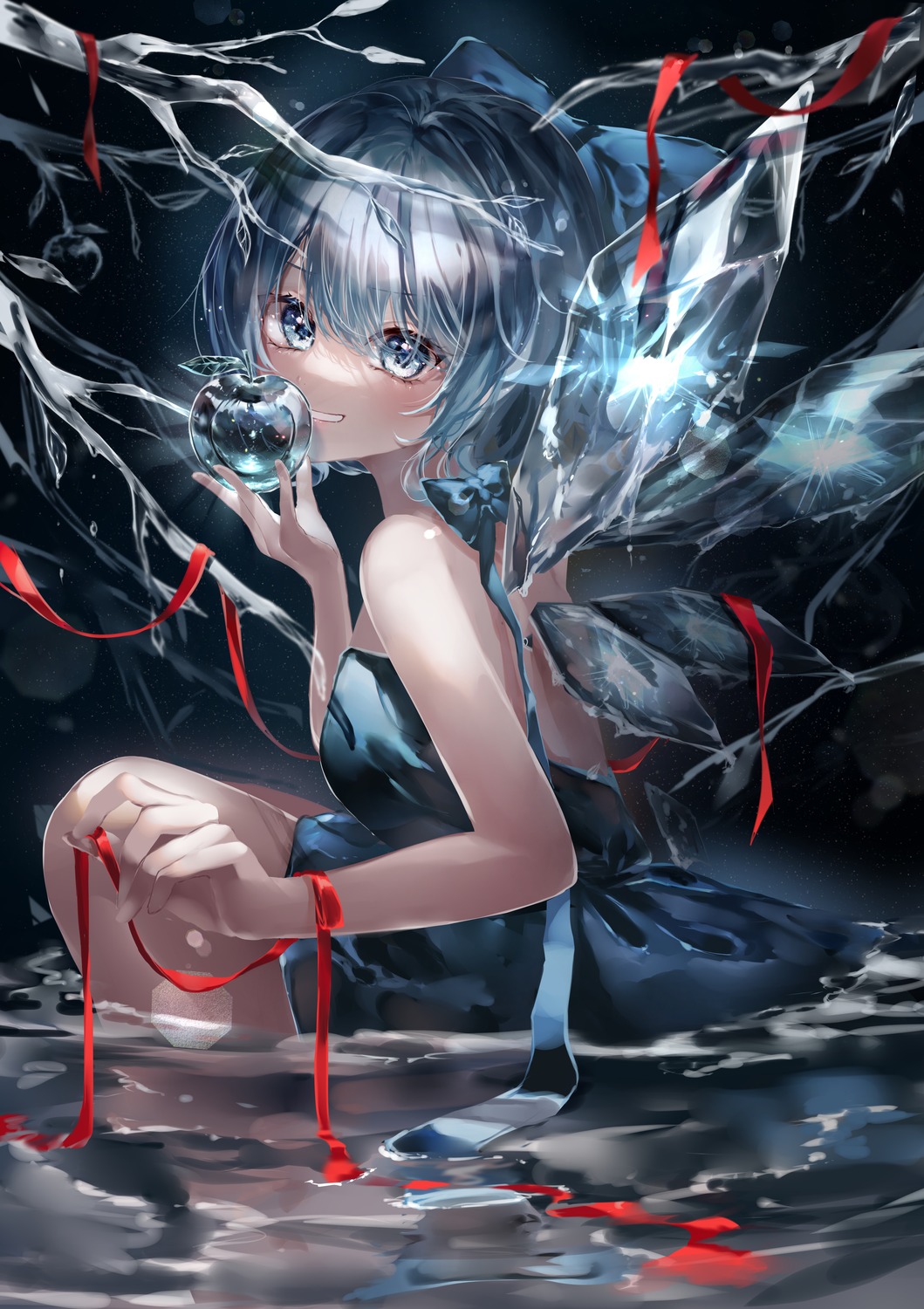 cirno, dress, touhou, wet, wings, yukia_(yukia_777)
