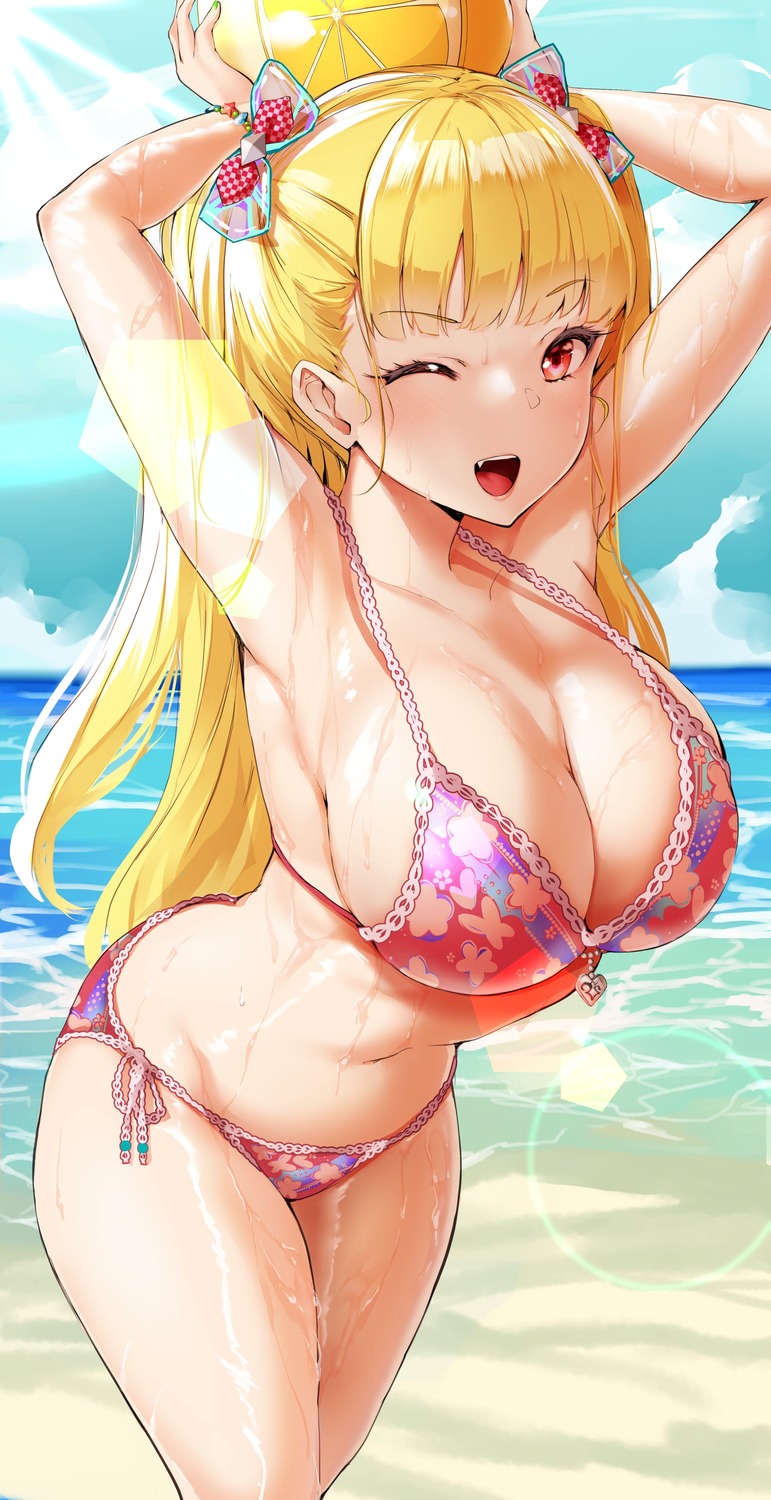 agetama, bikini, swimsuits, tokyo_7th_sisters, uesugi_u._kyouko