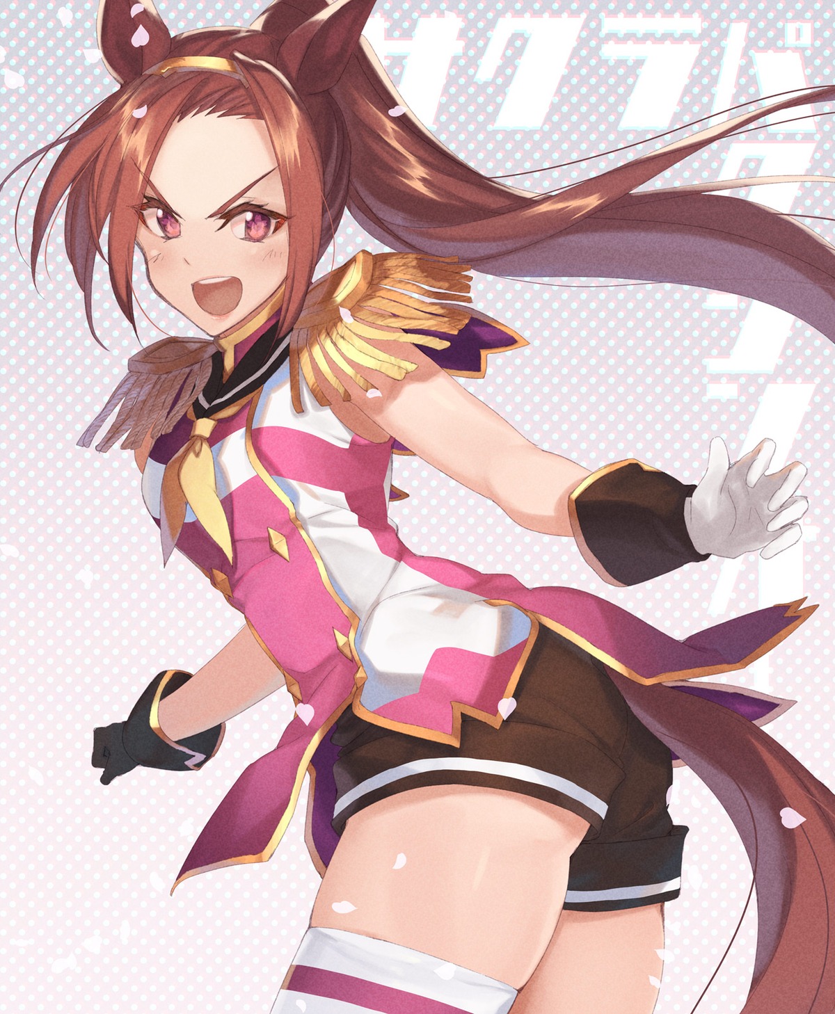 animal_ears, kabocha_(monkey4), sakura_bakushin_o_(umamusume), tail, thighhighs, uma_musume_pretty_derby, uniform