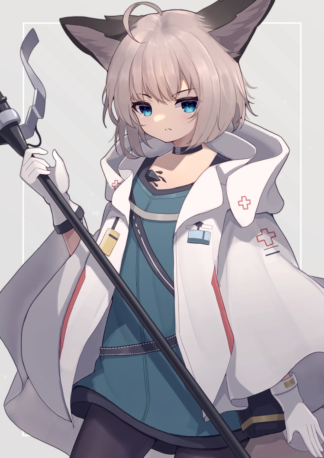 animal_ears, arknights, hinata_(pixiv53862745), pantyhose, sussurro_(arknights), weapon