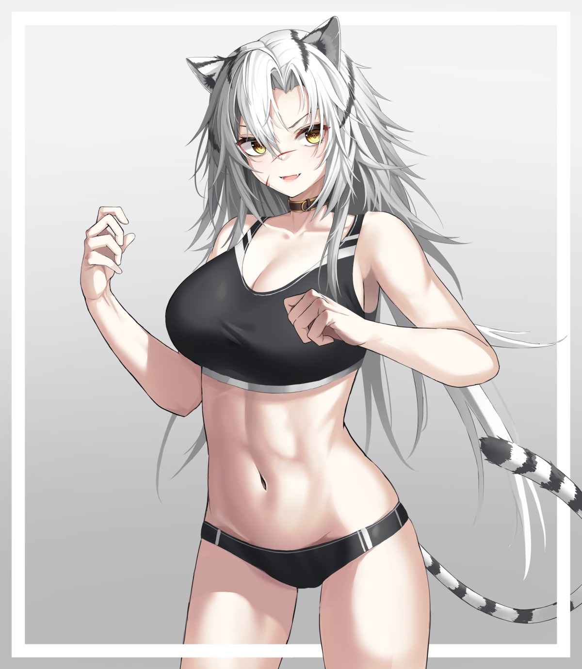 animal_ears, arknights, bra, buruma, chun_bae, gym_uniform, indra_(arknights), tail