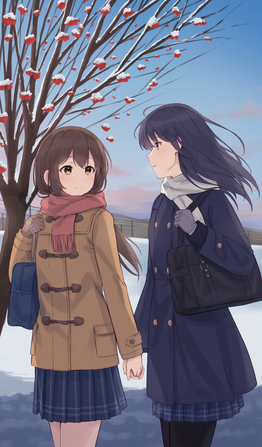 nuenue, pantyhose, seifuku, yuri