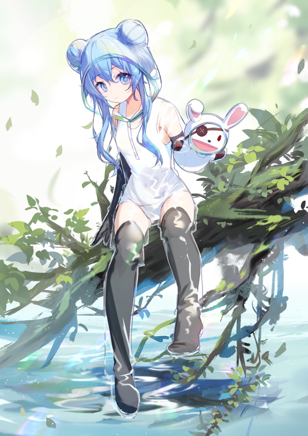 date_a_live, himekawa_yoshino, mo_(pixiv9929995), school_swimsuit, see_through, swimsuits, thighhighs