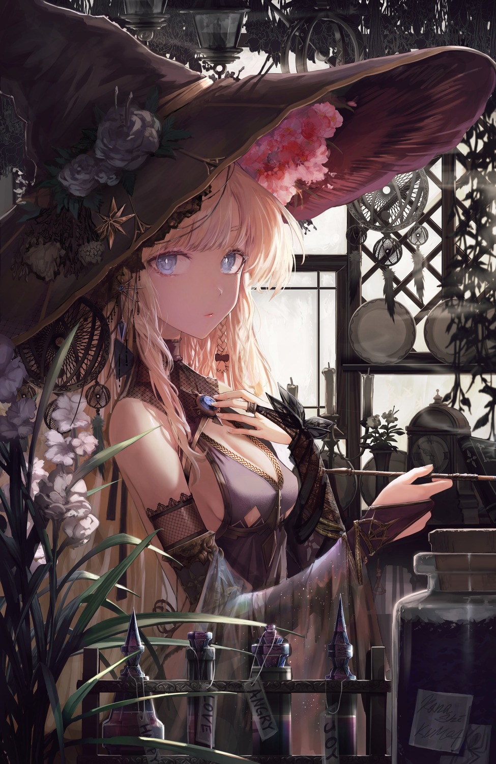 kanashi_kumo, smoking, witch