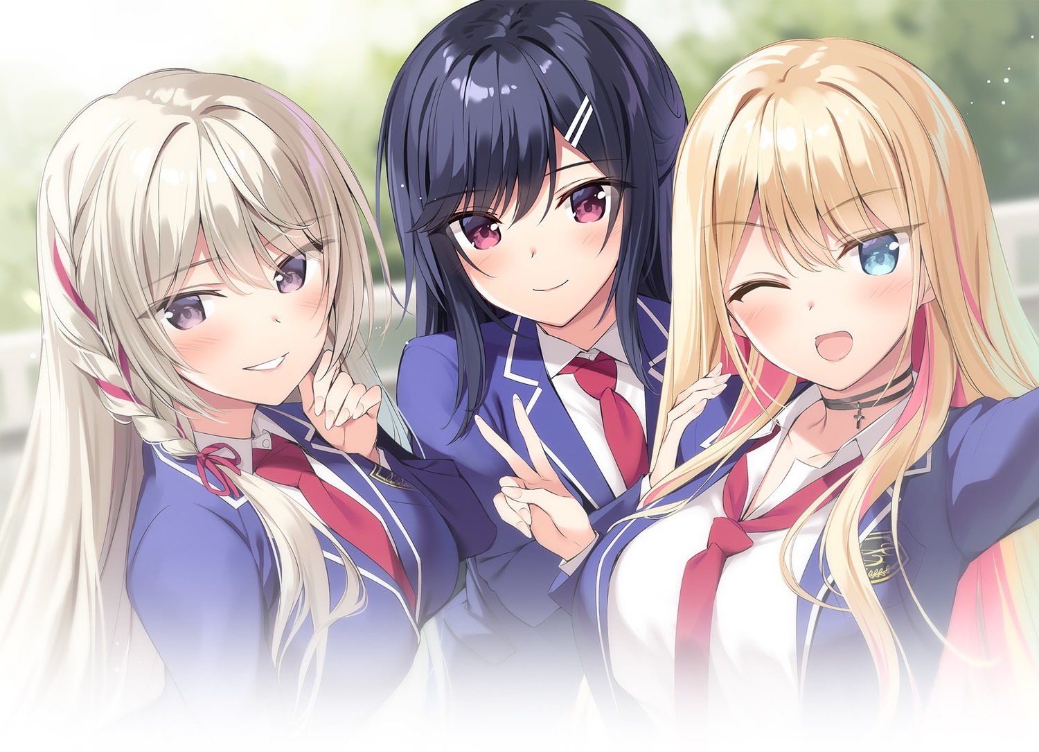 akebi_saki, amaemi_-longing_for_you-, azarashi_soft, kurusu_sakuya, kusunoki_iroha, oryou, seifuku, selfie