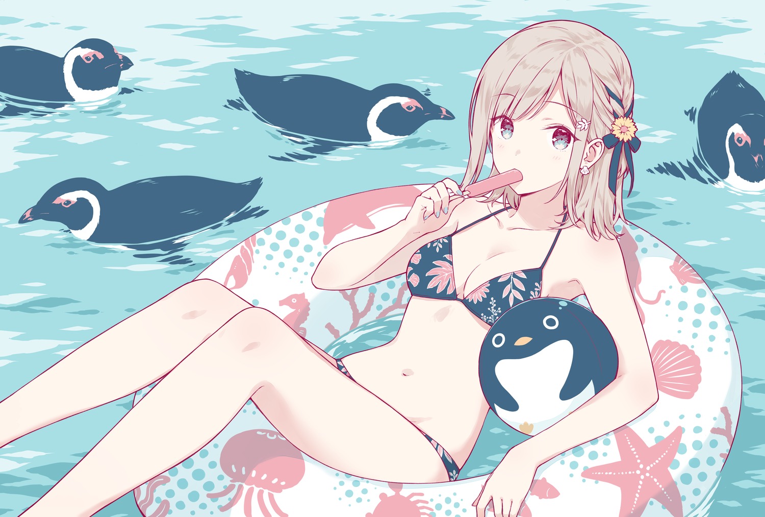bikini, hashimoto_sana, hiten, penguin, swimsuits
