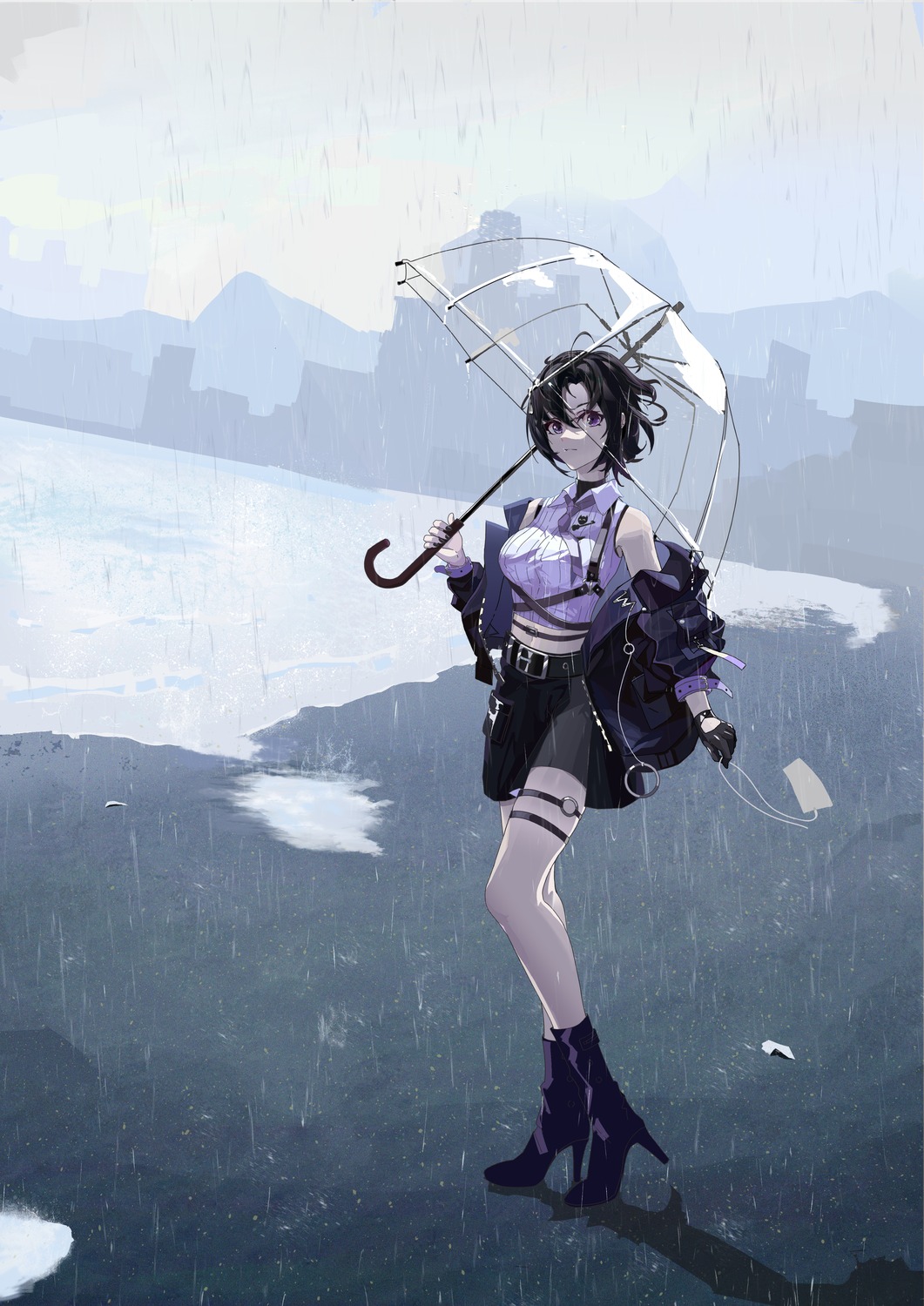 a-soul, carol_(a-soul), garter, heels, onism20, umbrella