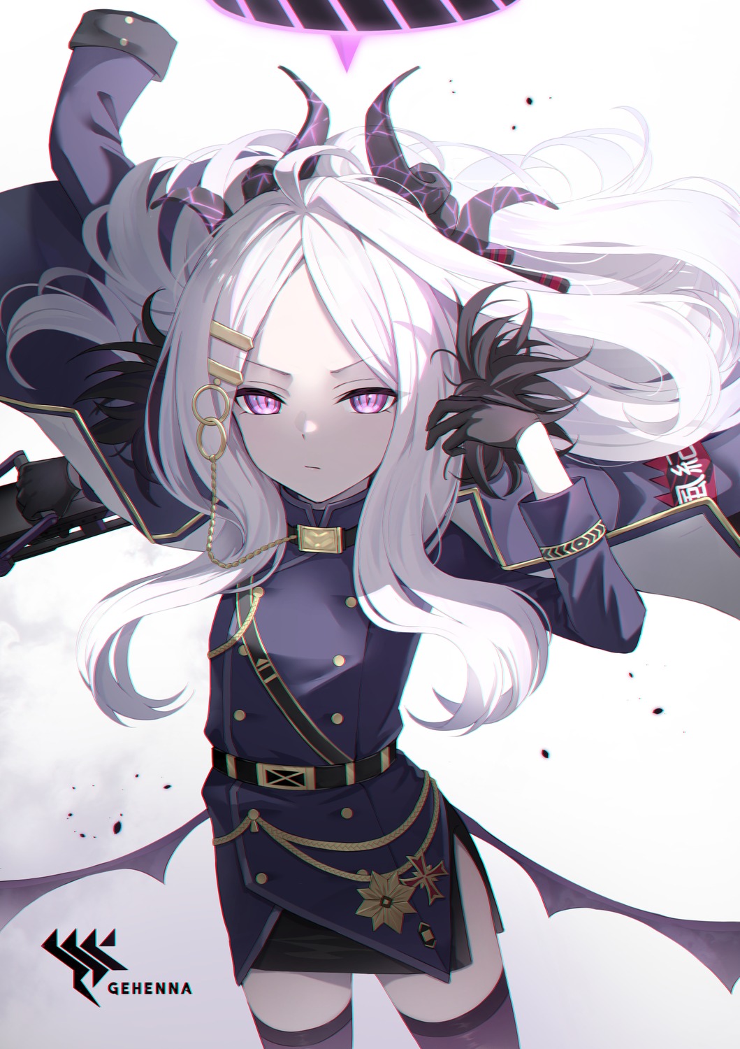 blue_archive, devil, halo, horns, kimblee, sorasaki_hina, uniform, wings
