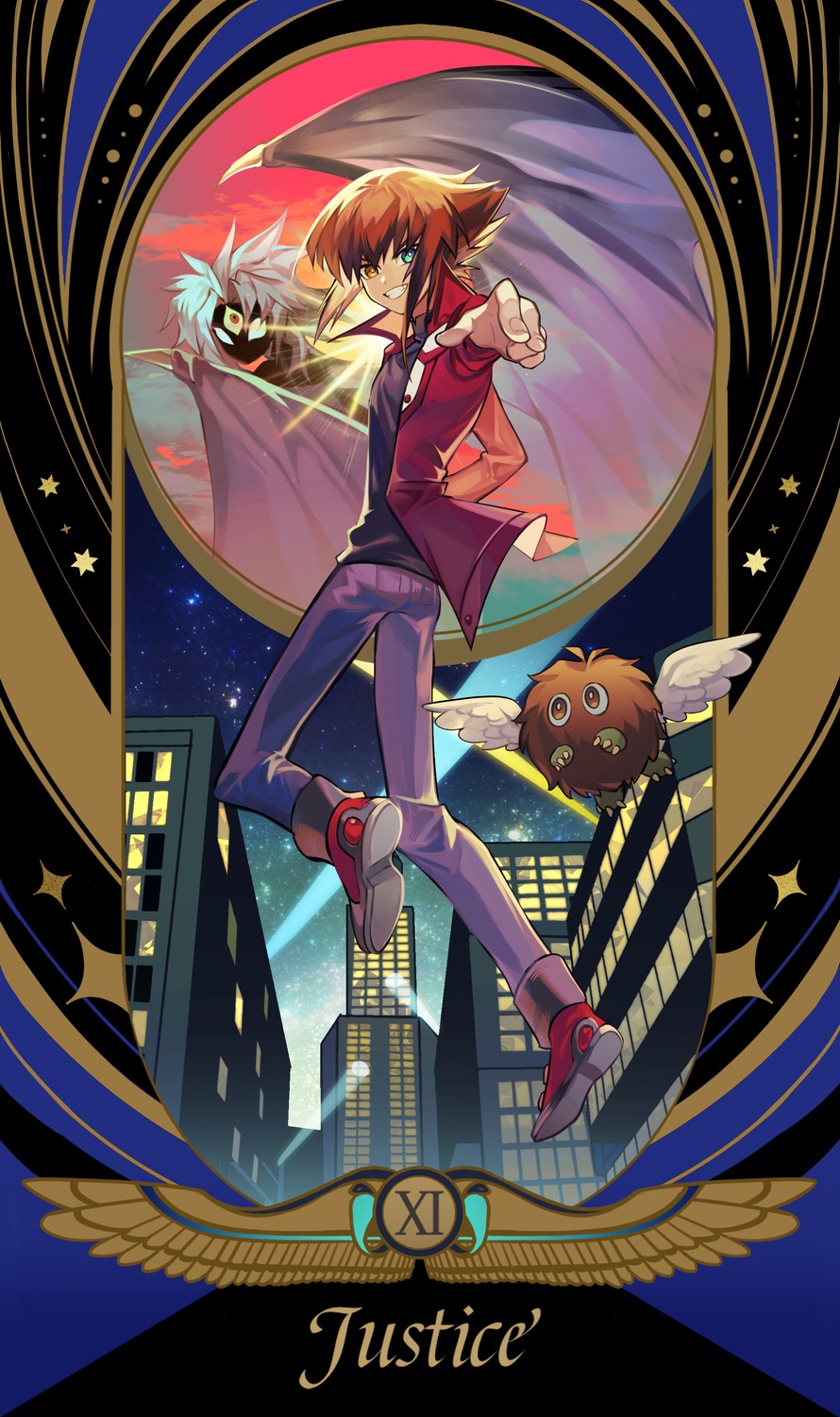 heterochromia, male, ssbaby, tarot, winged_kuriboh, wings, yubel, yugioh