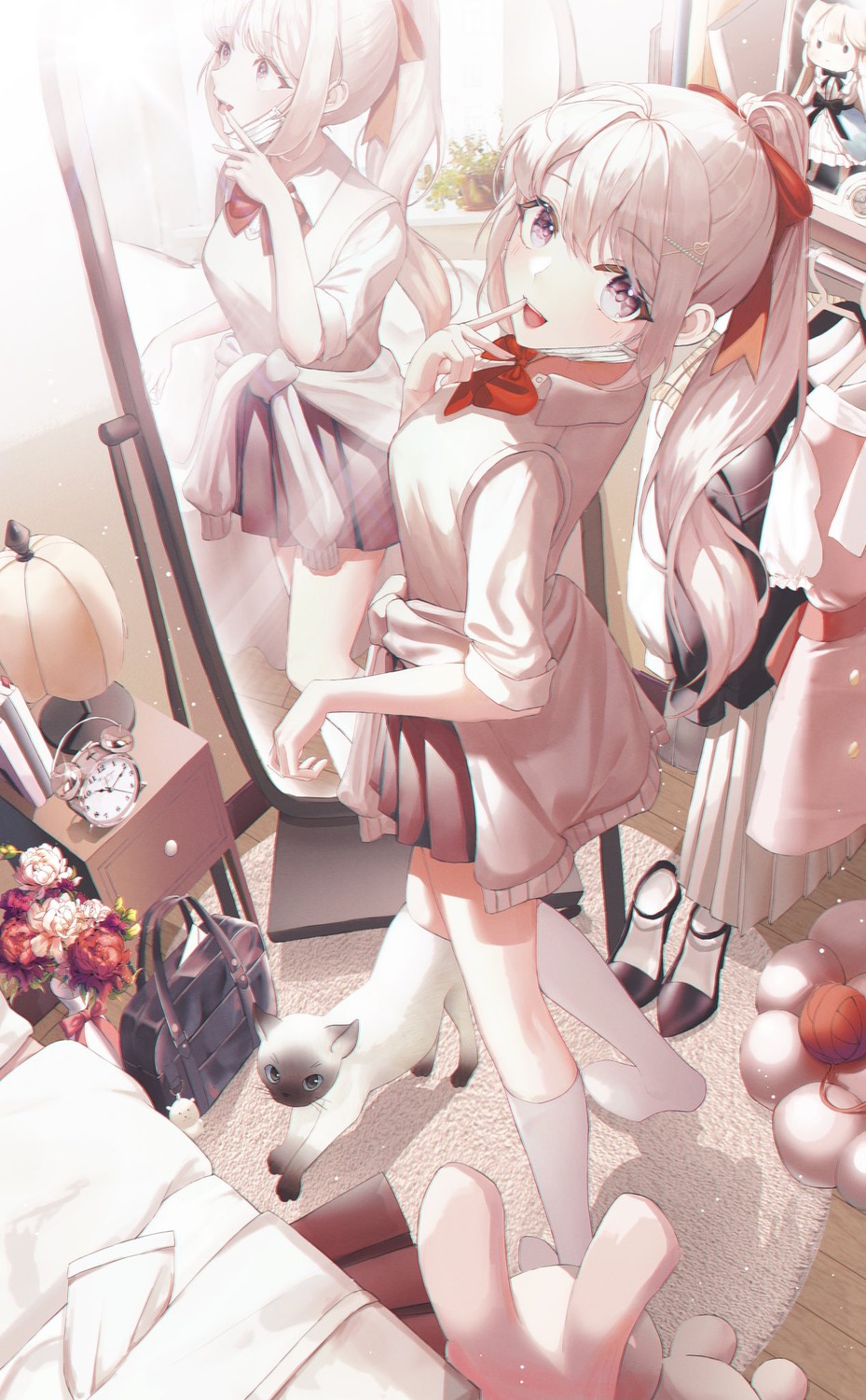 dalla_(888_dalae), neko, seifuku, sweater