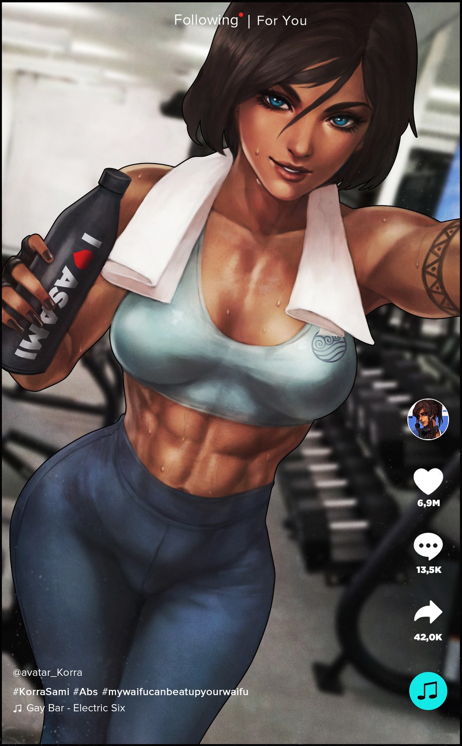bra, cleavage, gym_uniform, korra, monori_rogue, the_legend_of_korra