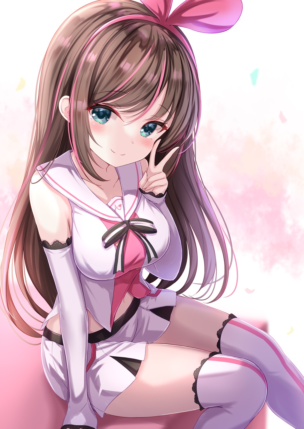 kizuna_ai, kizuna_ai_inc., thighhighs, yuano
