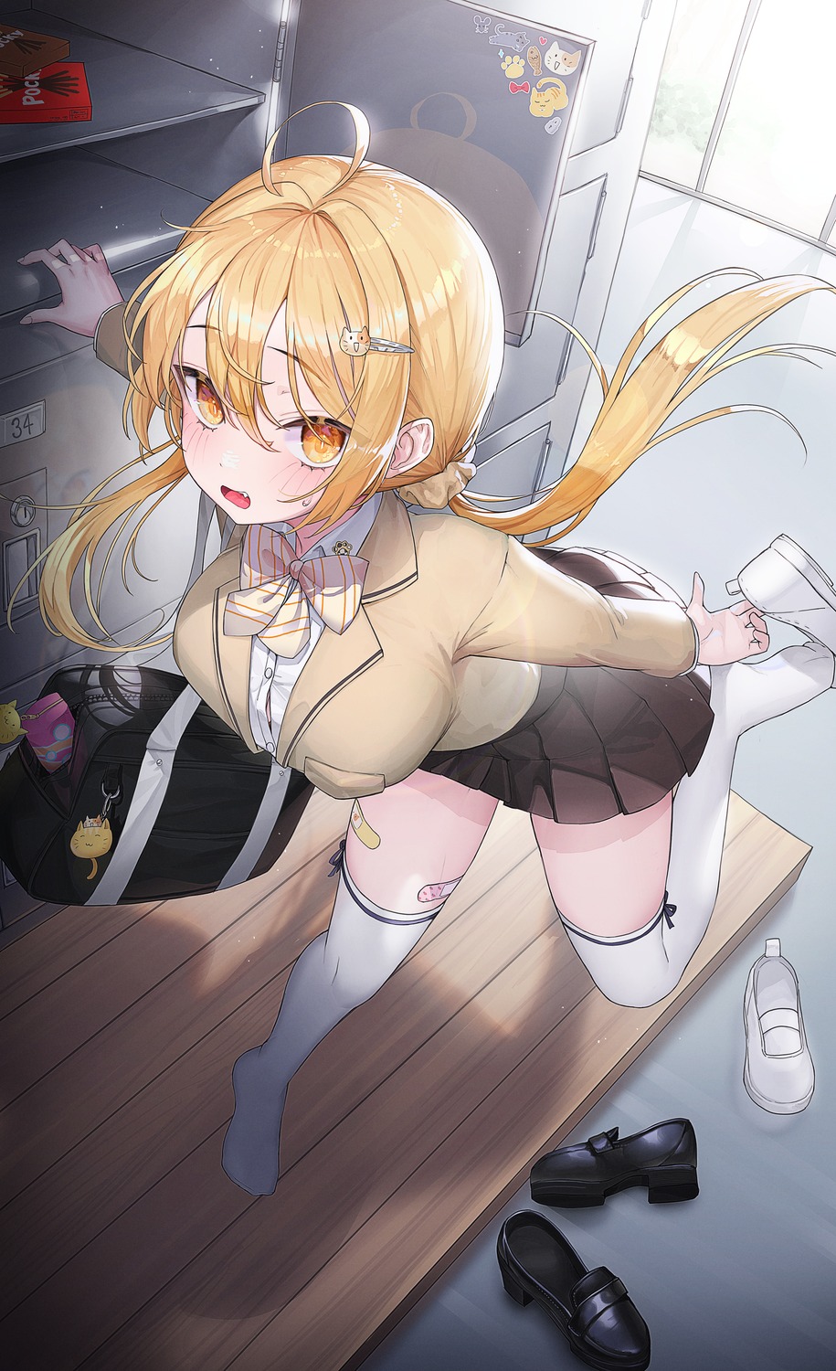 bandaid, seifuku, thighhighs, yjs0803123