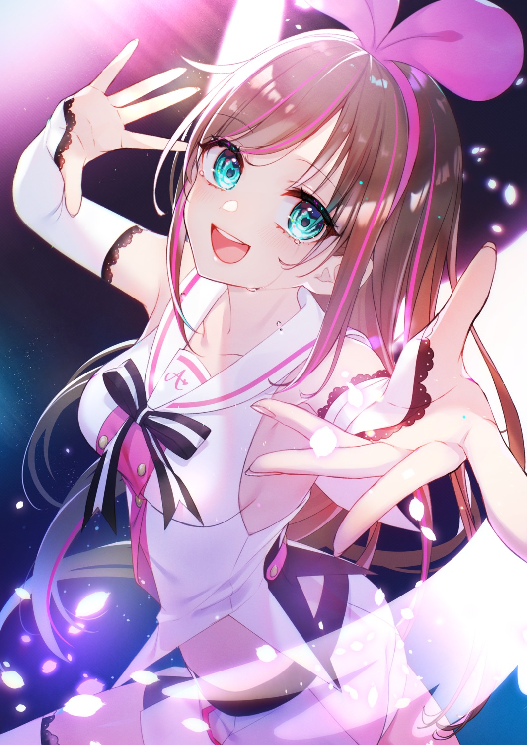 kitazume_kumie, kizuna_ai, kizuna_ai_inc., thighhighs