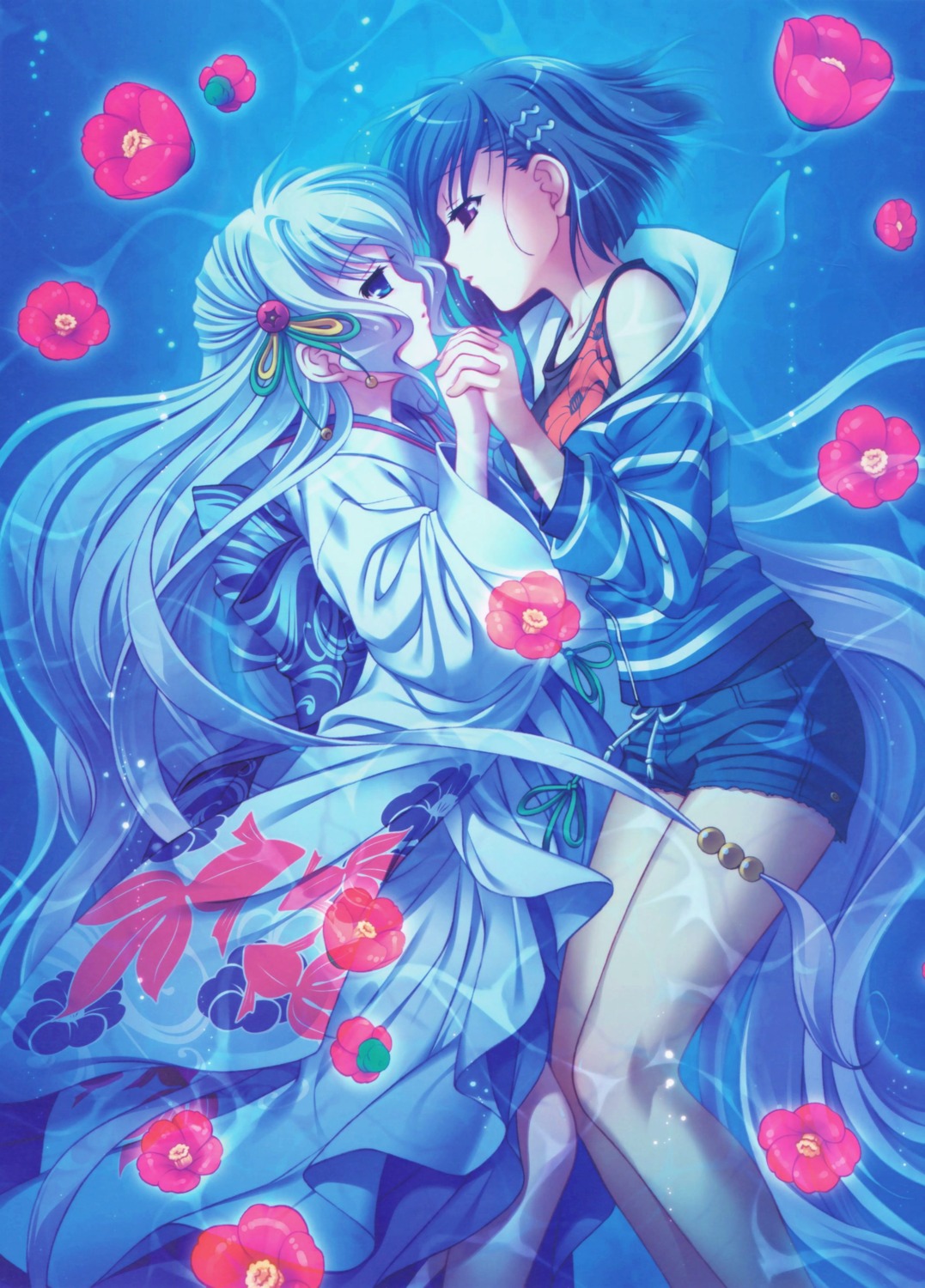 aoi_shiro, hal, kimono, nami_(aoi_shiro), osanai_shouko, scanning_artifacts, success, yuri