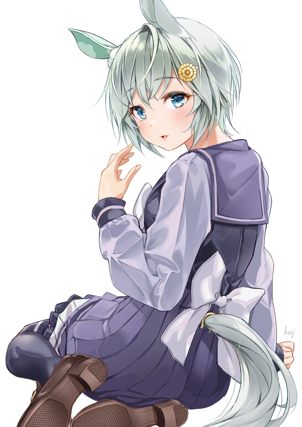 animal_ears, koji_(kojikojimdw), seifuku, seiun_sky_(umamusume), tail, thighhighs, uma_musume_pretty_derby