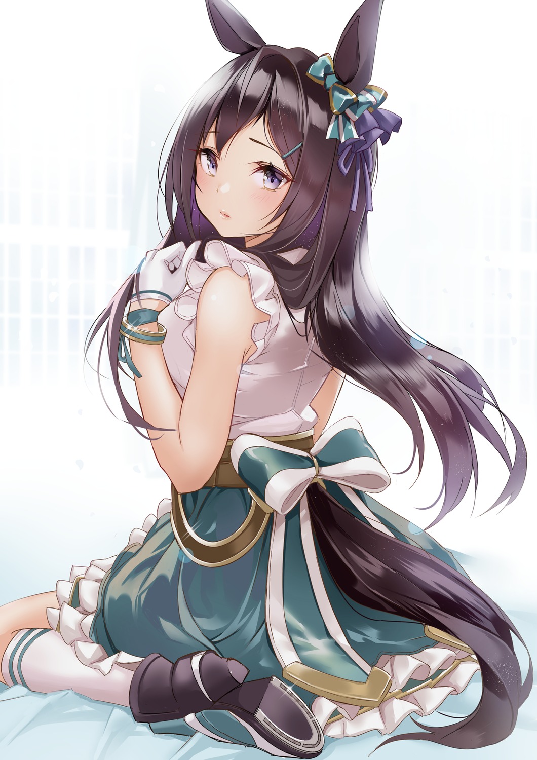 animal_ears, heels, koji_(kojikojimdw), mejiro_dober_(umamusume), pantsu, tail, uma_musume_pretty_derby, uniform