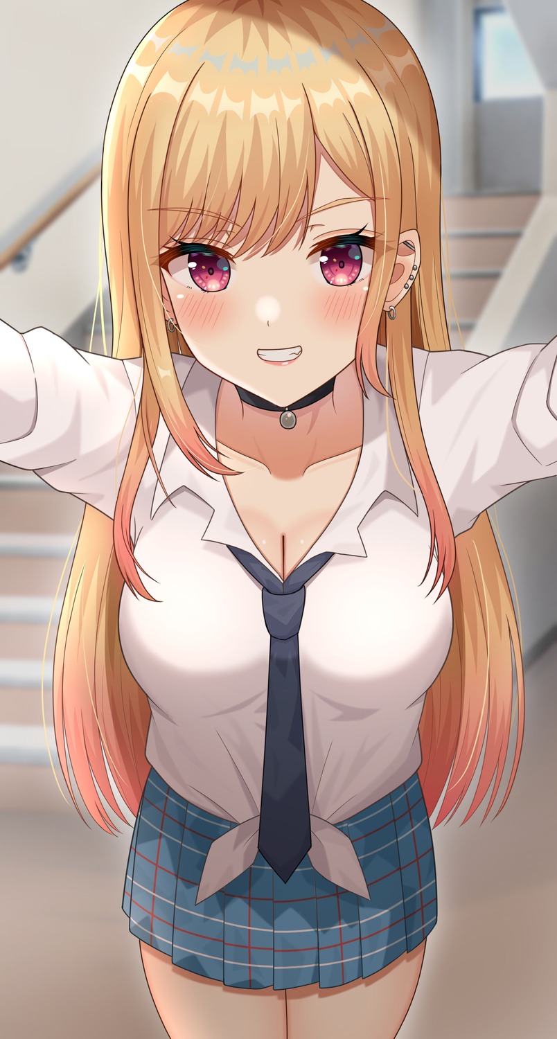 cleavage, hisui_(user_zvkr2432), kitagawa_marin, seifuku, sono_bisque_doll_wa_koi_wo_suru