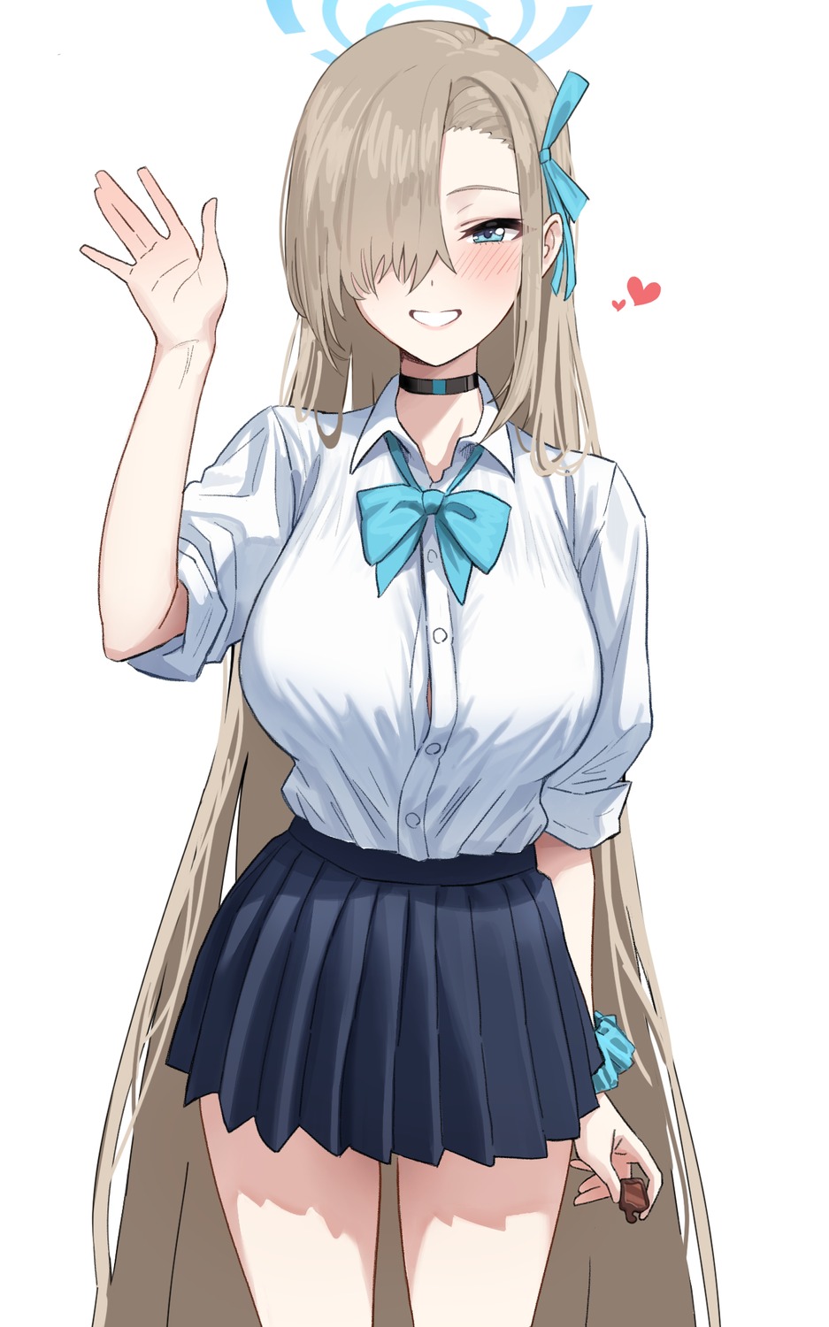 blue_archive, chagama_teishoku, halo, ichinose_asuna, seifuku, valentine