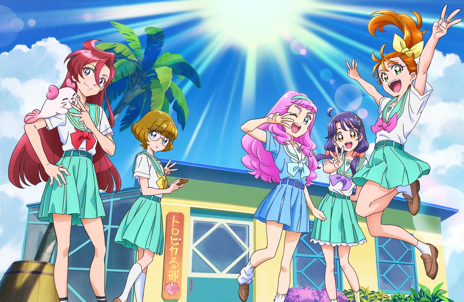 ichinose_minori, kururun, laura_(precure), megane, natsuumi_manatsu, precure, seifuku, suzumura_sango, tagme, takizawa_asuka, tropical-rouge!_precure