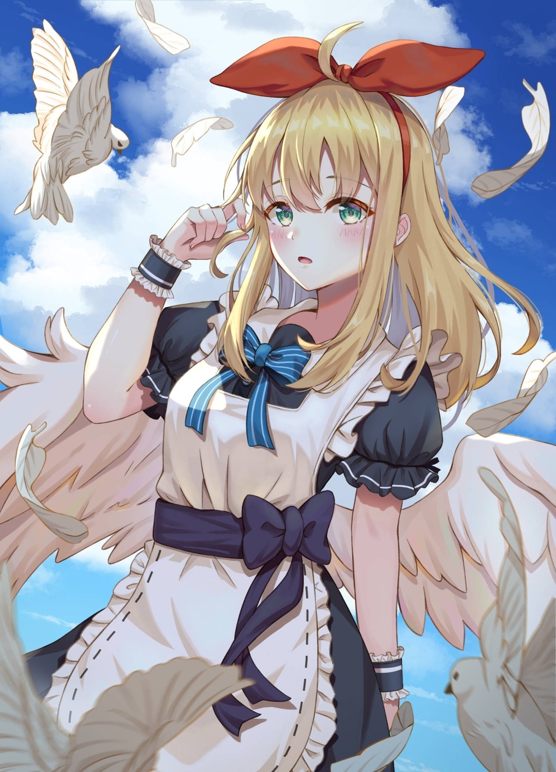 calder_(pixiv3698273), maid, wings