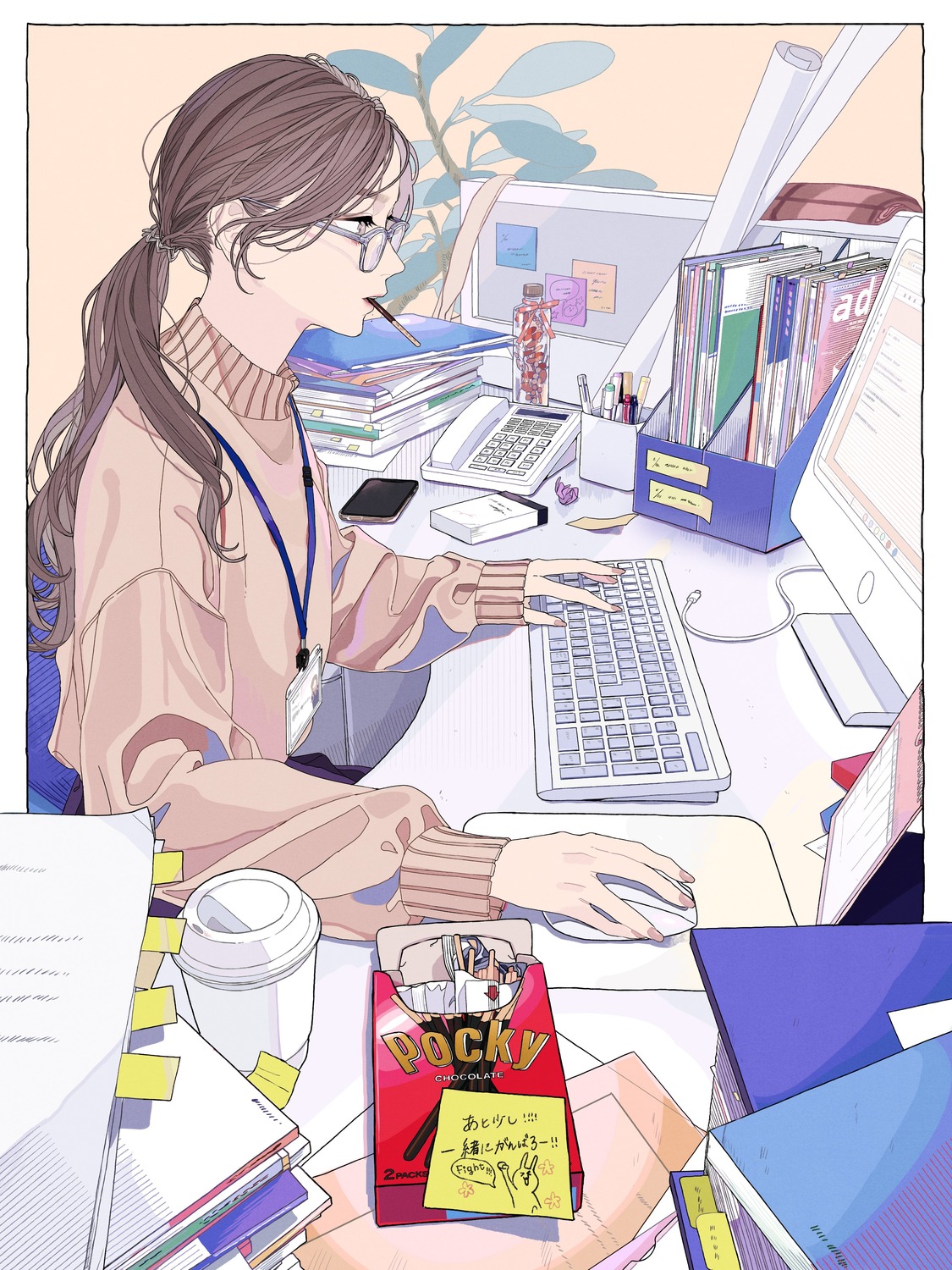 keiko_(kkokeiko), megane, sweater