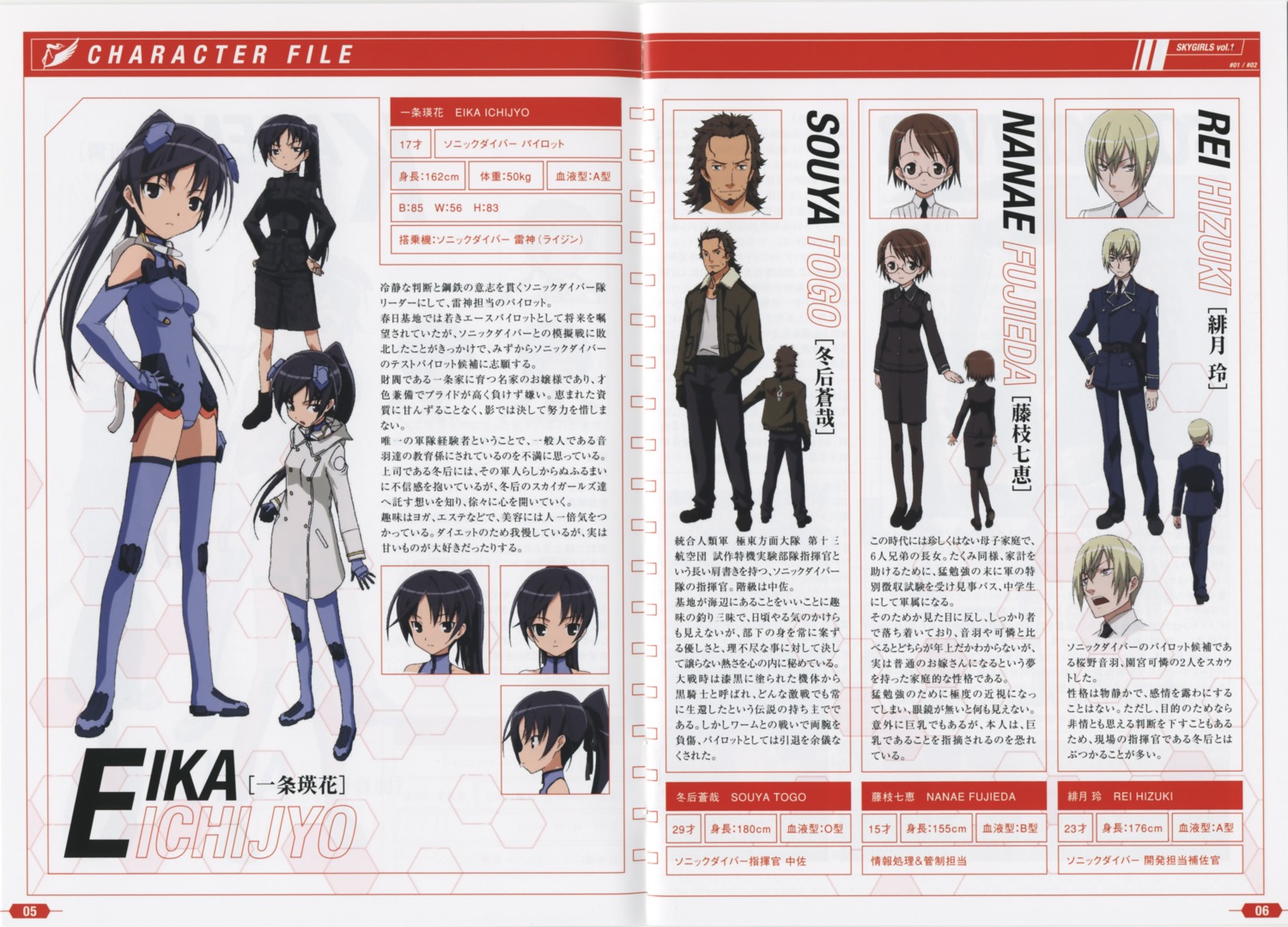 bodysuit, character_design, crease, expression, fujieda_nanae, ichijo_eika, iwakura_kazunori, megane