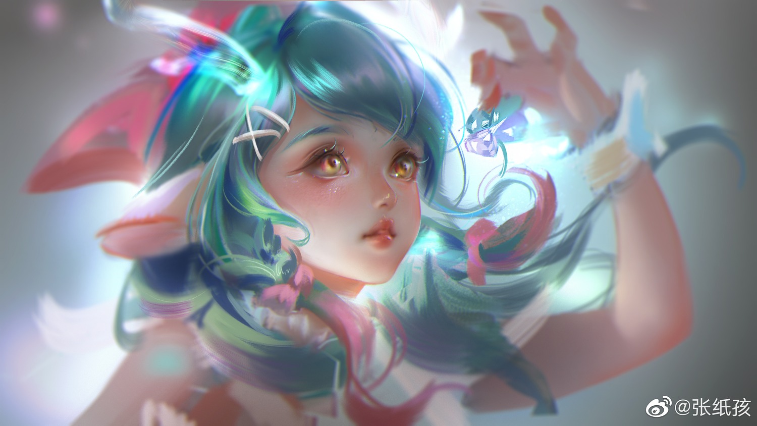 animal_ears, watermark, zhang_zihan