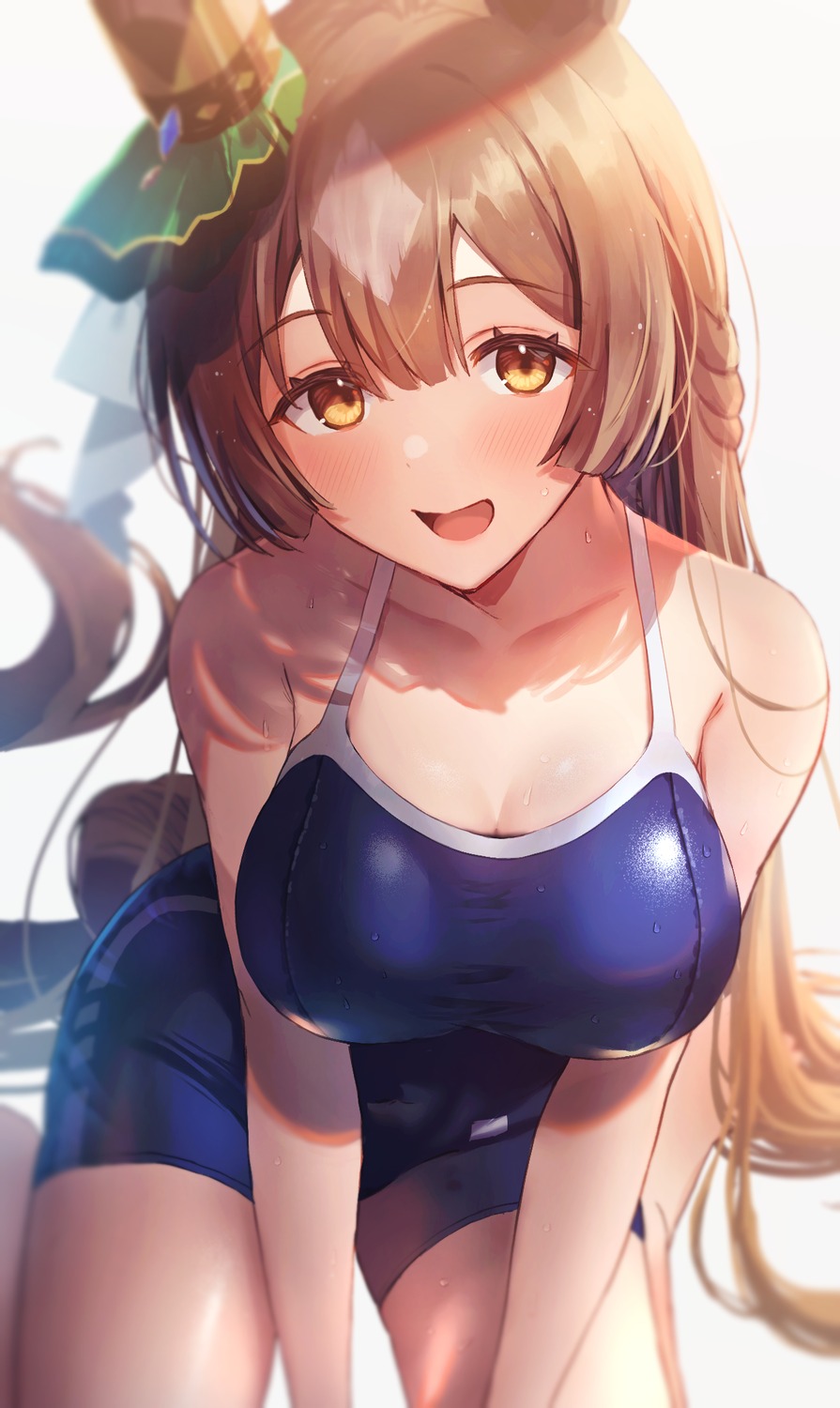 animal_ears, ray_mil68, satono_diamond_(umamusume), school_swimsuit, swimsuits, tail, uma_musume_pretty_derby