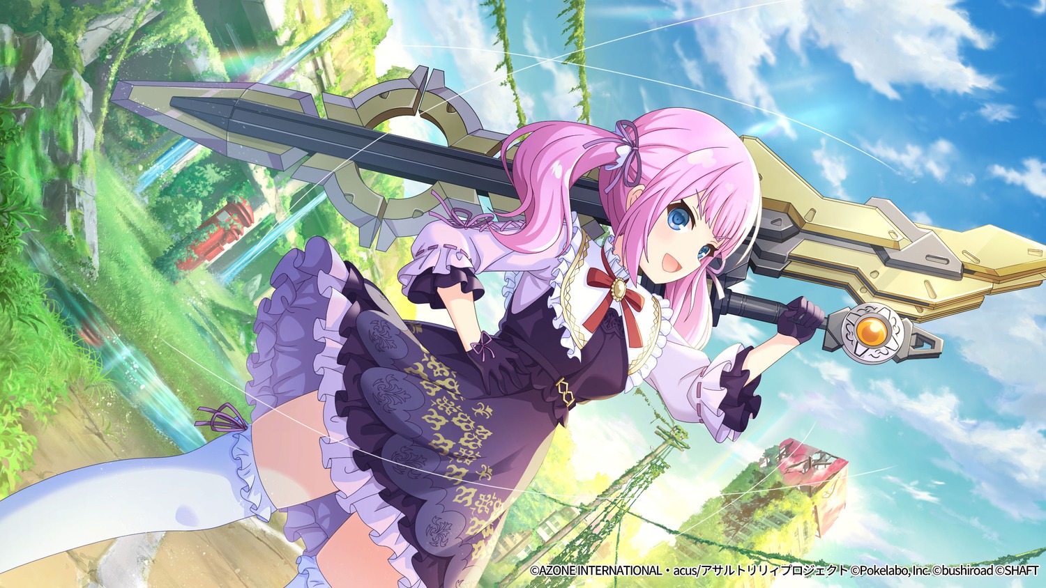 assault_lily, assault_lily_last_bullet, sadamori_himeka, seifuku, tagme, thighhighs, weapon