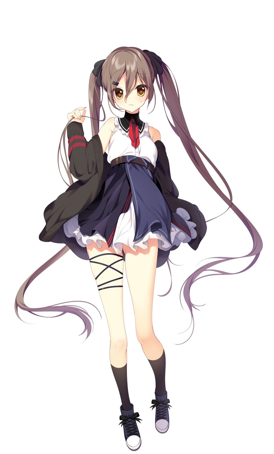 garter, kurashina_futaba, meikei_no_lupercalia, seifuku, sushimekabu, sweater, uguisukagura