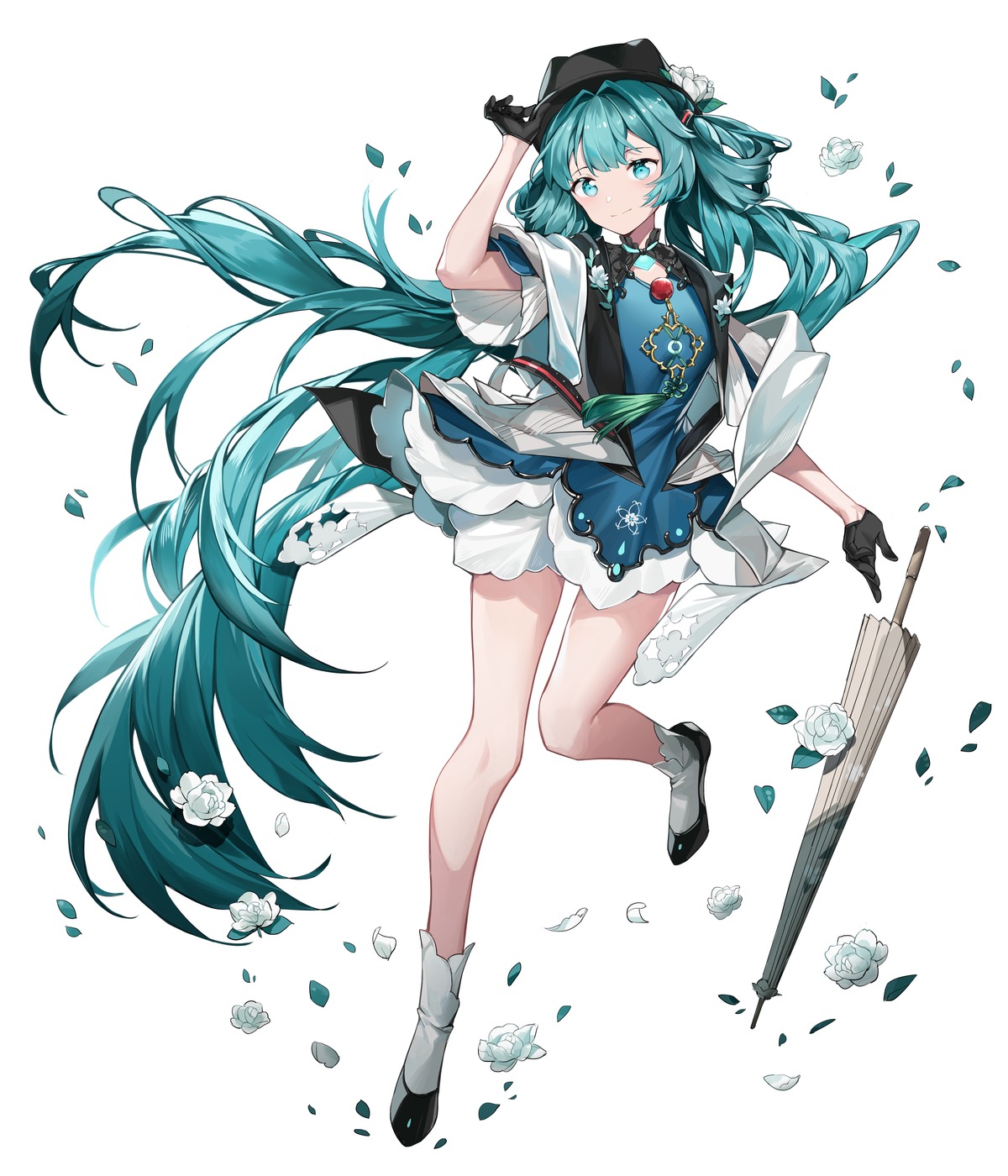 asian_clothes, c_(2330509), hatsune_miku, hatsune_miku_with_you, umbrella, vocaloid