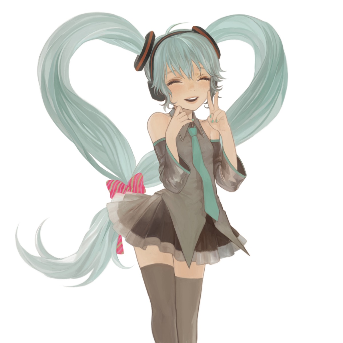 hatsune_miku, matayoshi, thighhighs, vocaloid