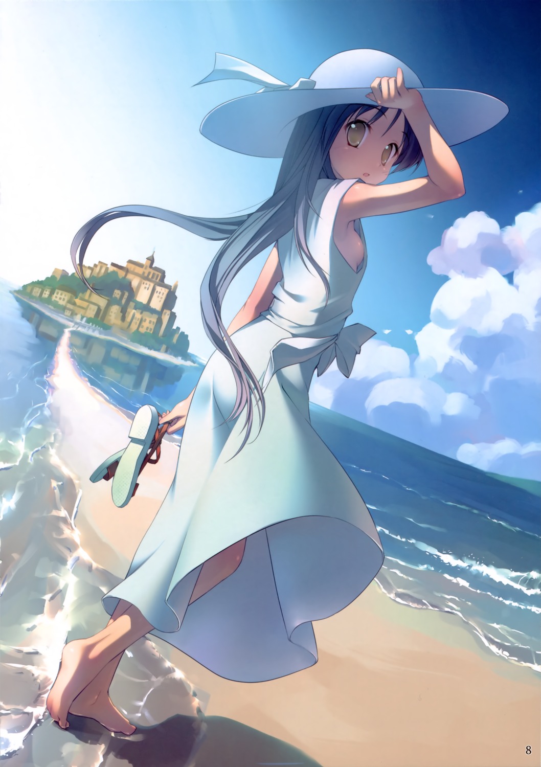 dress, izumi_kanata, kogemashita, lucky_star, no_bra, summer_dress, takoyaki