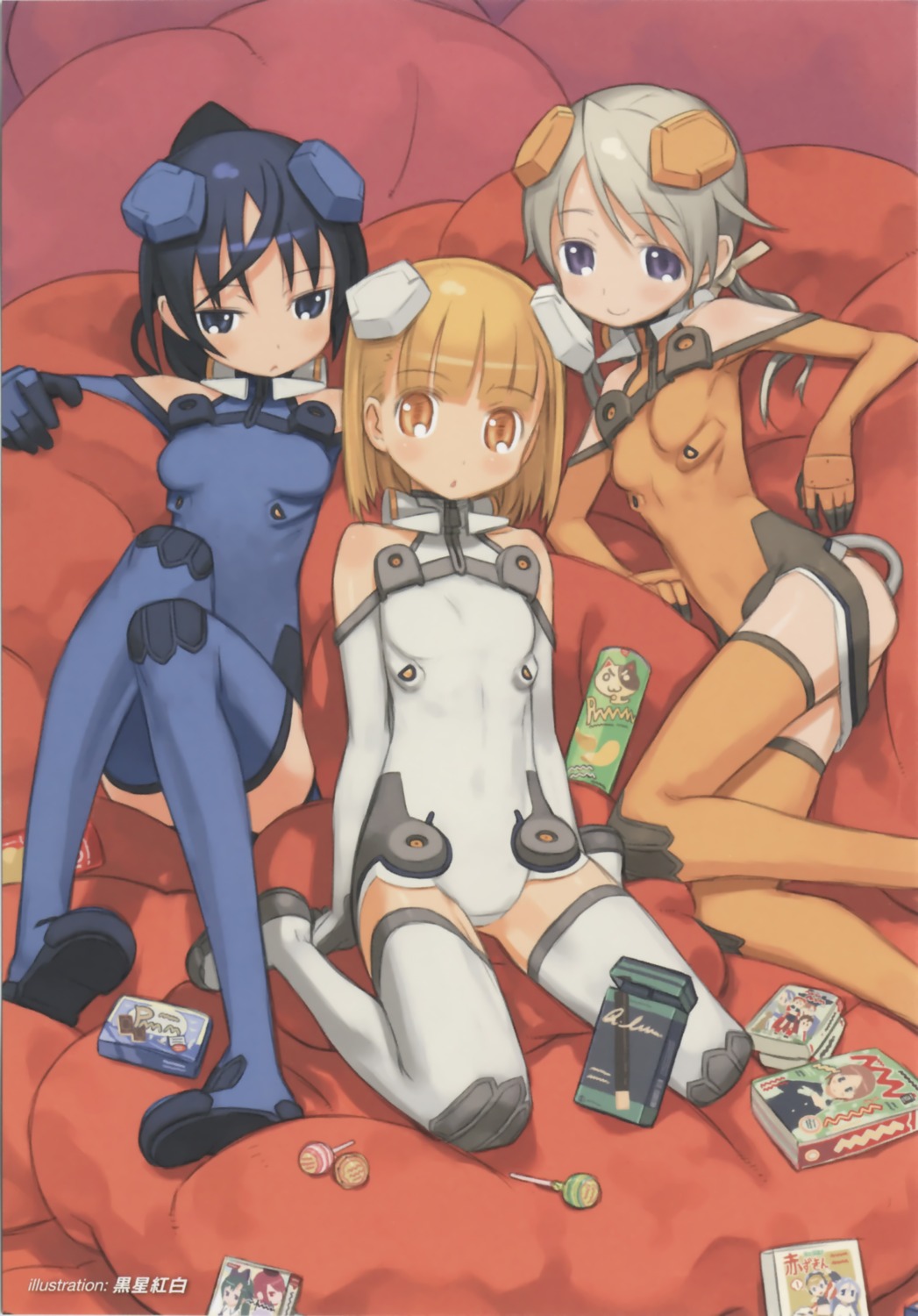 bodysuit, ichijo_eika, kuroboshi_kouhaku, sakurano_otoha, sky_girls, sonomiya_karen