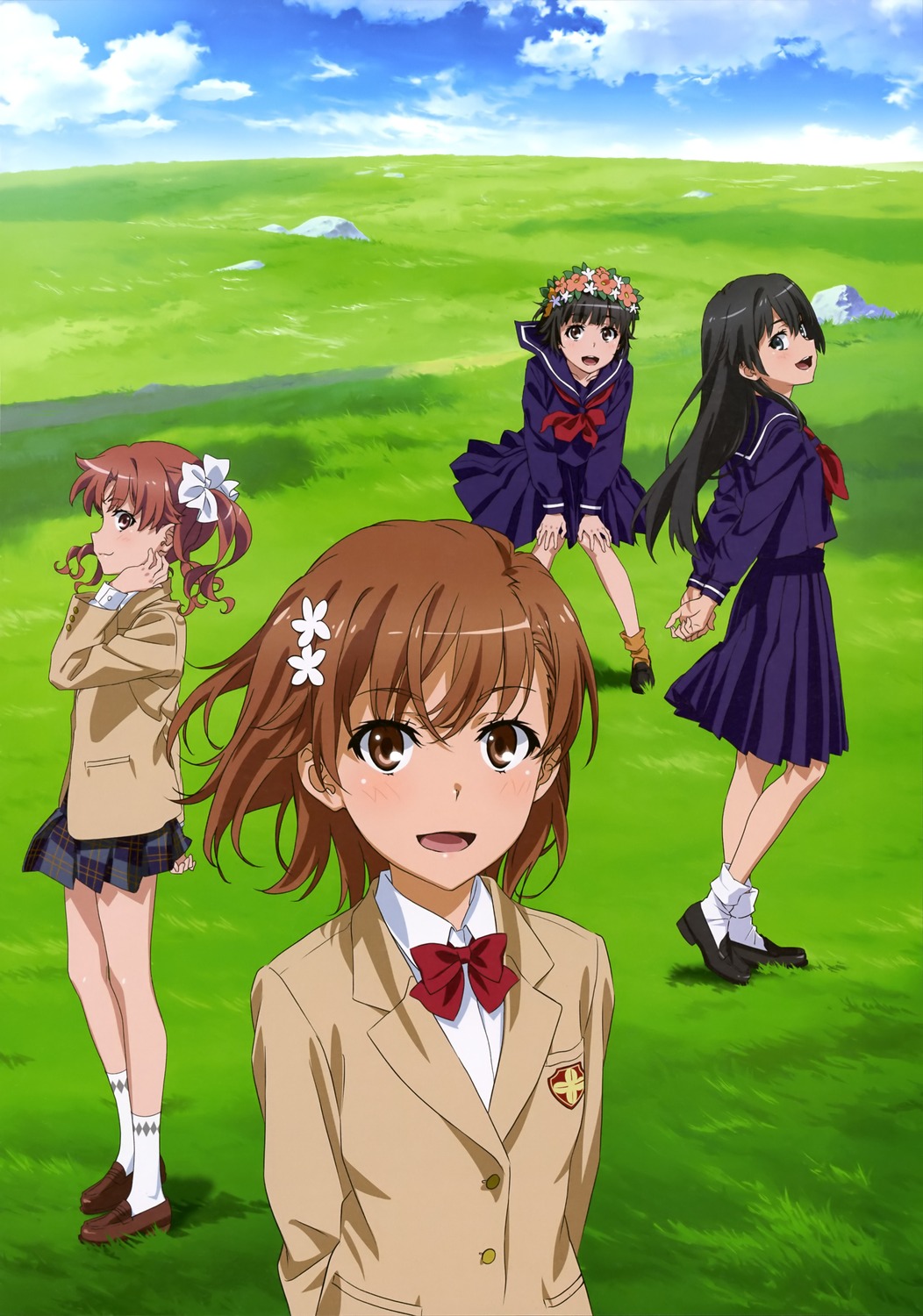 misaka_mikoto, saten_ruiko, seifuku, shirai_kuroko, tanaka_yuuichi, toaru_kagaku_no_railgun, toaru_majutsu_no_index, uiharu_kazari