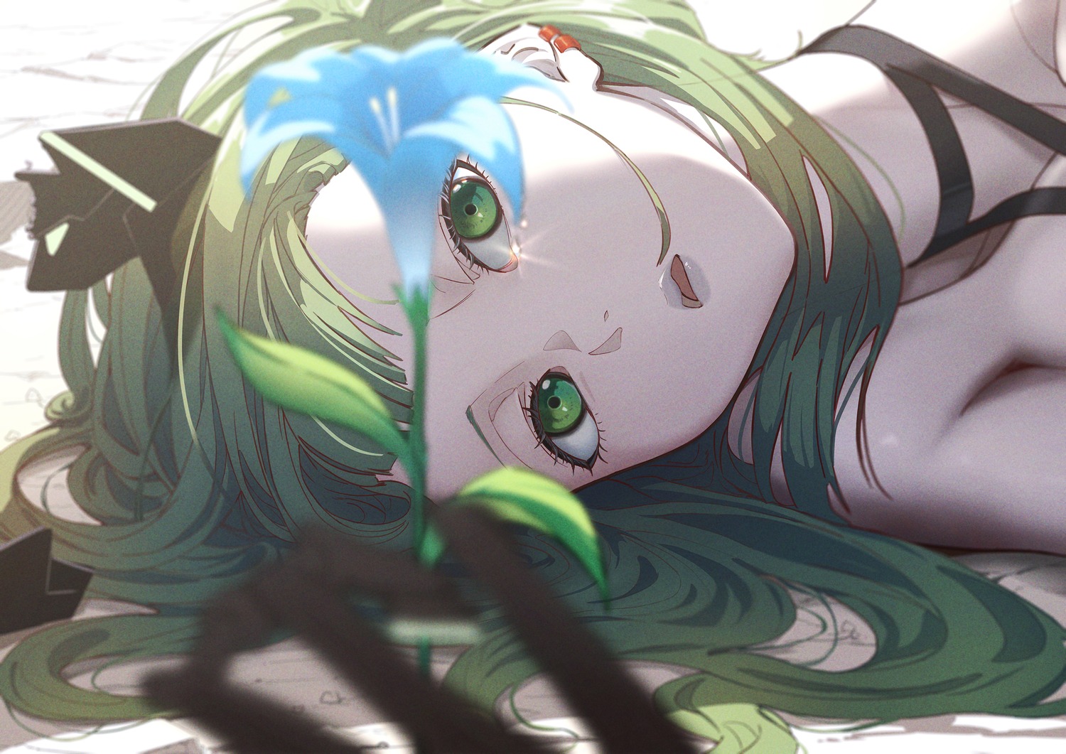 black_rock_shooter, black_rock_shooter_down_fall, dead_master, ecode98, horns