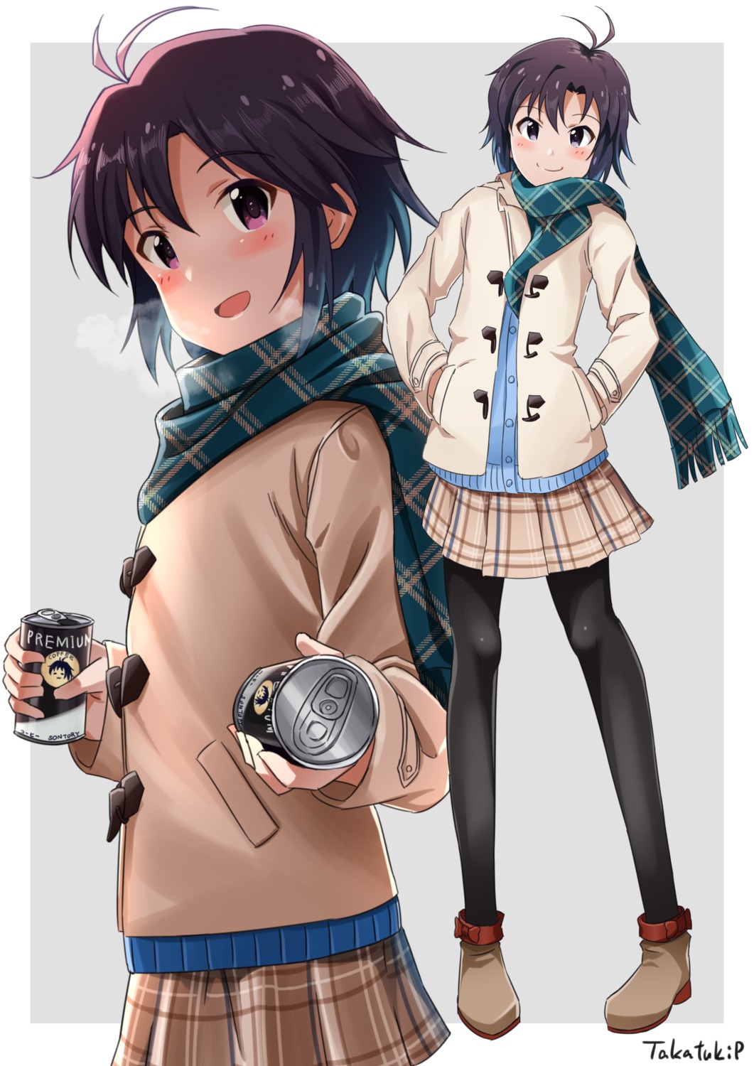 kikuchi_makoto, pantyhose, seifuku, sweater, takatsuki_p, the_idolm@ster