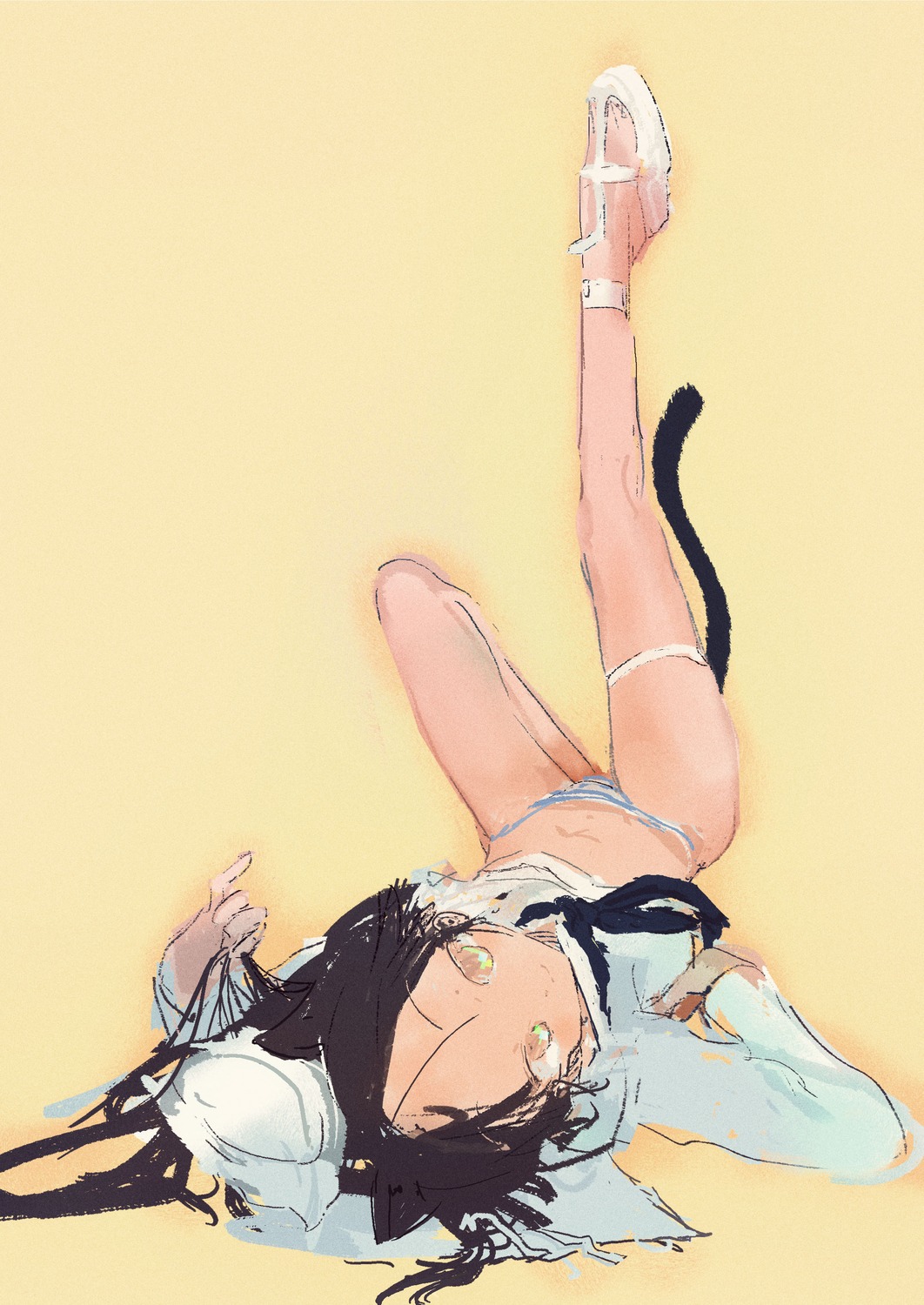 animal_ears, francesca_lucchini, garter, kabuyamakaigi, nekomimi, pantsu, seifuku, shimapan, sketch, strike_witches, tail