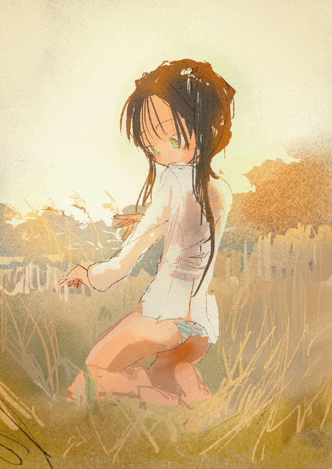 animal_ears, ass, francesca_lucchini, kabuyamakaigi, nekomimi, pantsu, shimapan, sketch