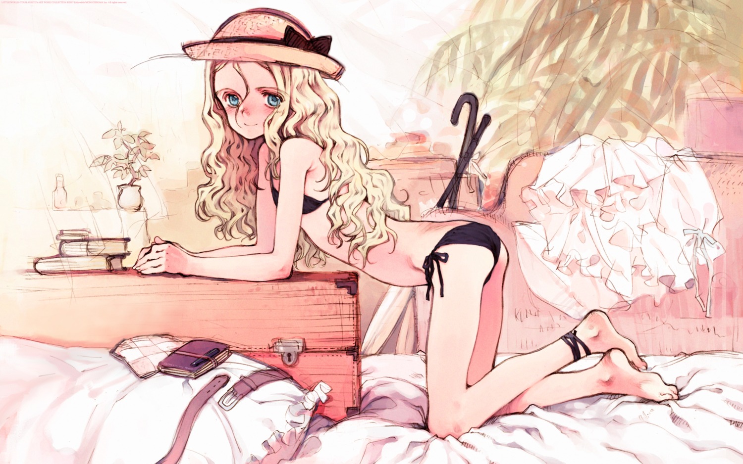 ass, bikini, charlotte_francia, feet, littlewitch, oyari_ashito, photoshop, quartett!, swimsuits, wallpaper