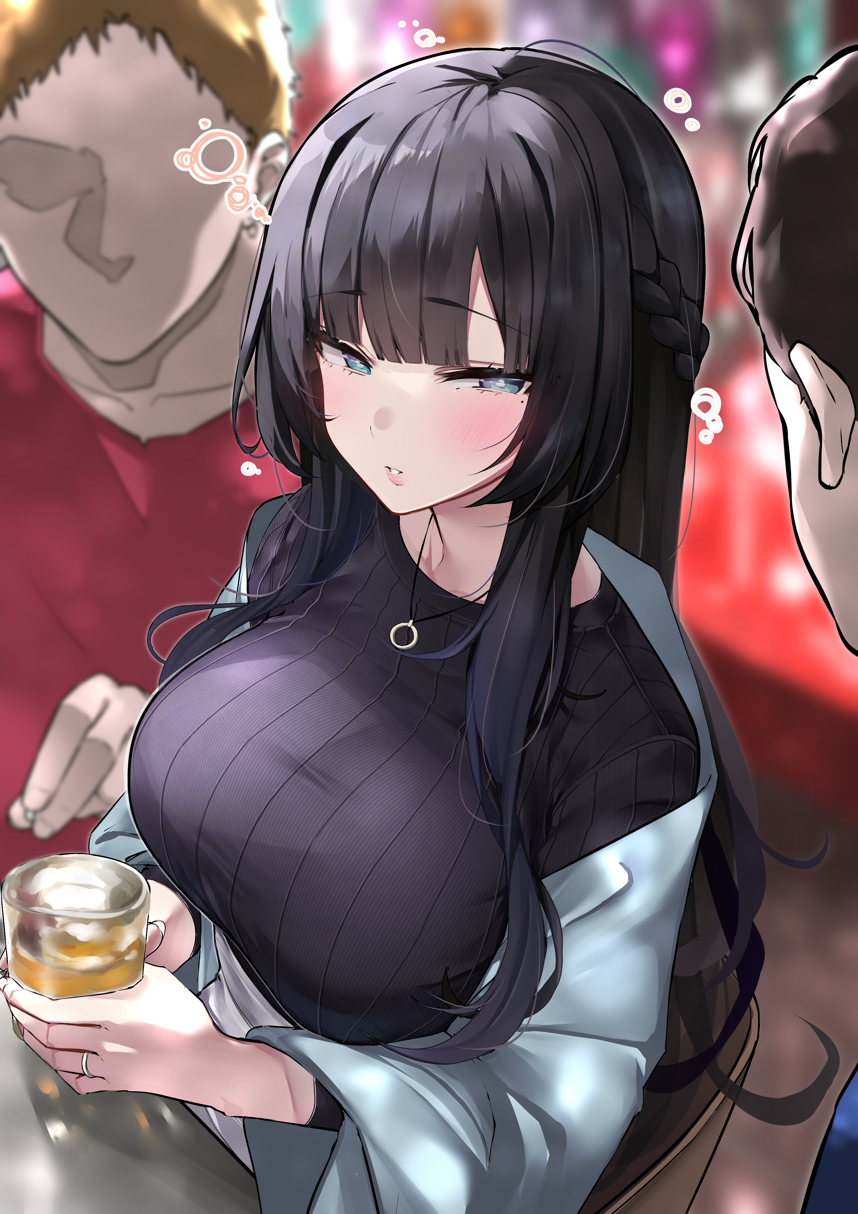 breasts, mitsudoue, sweater