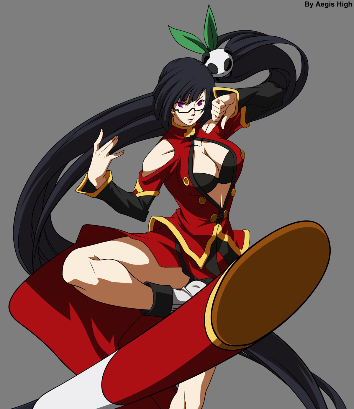 blazblue, cleavage, litchi_faye_ling, megane, transparent_png, vector_trace, watermark