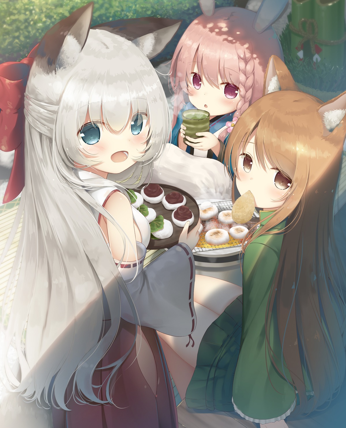animal_ears, bunny_ears, japanese_clothes, miko, nekomimi, psyche3313