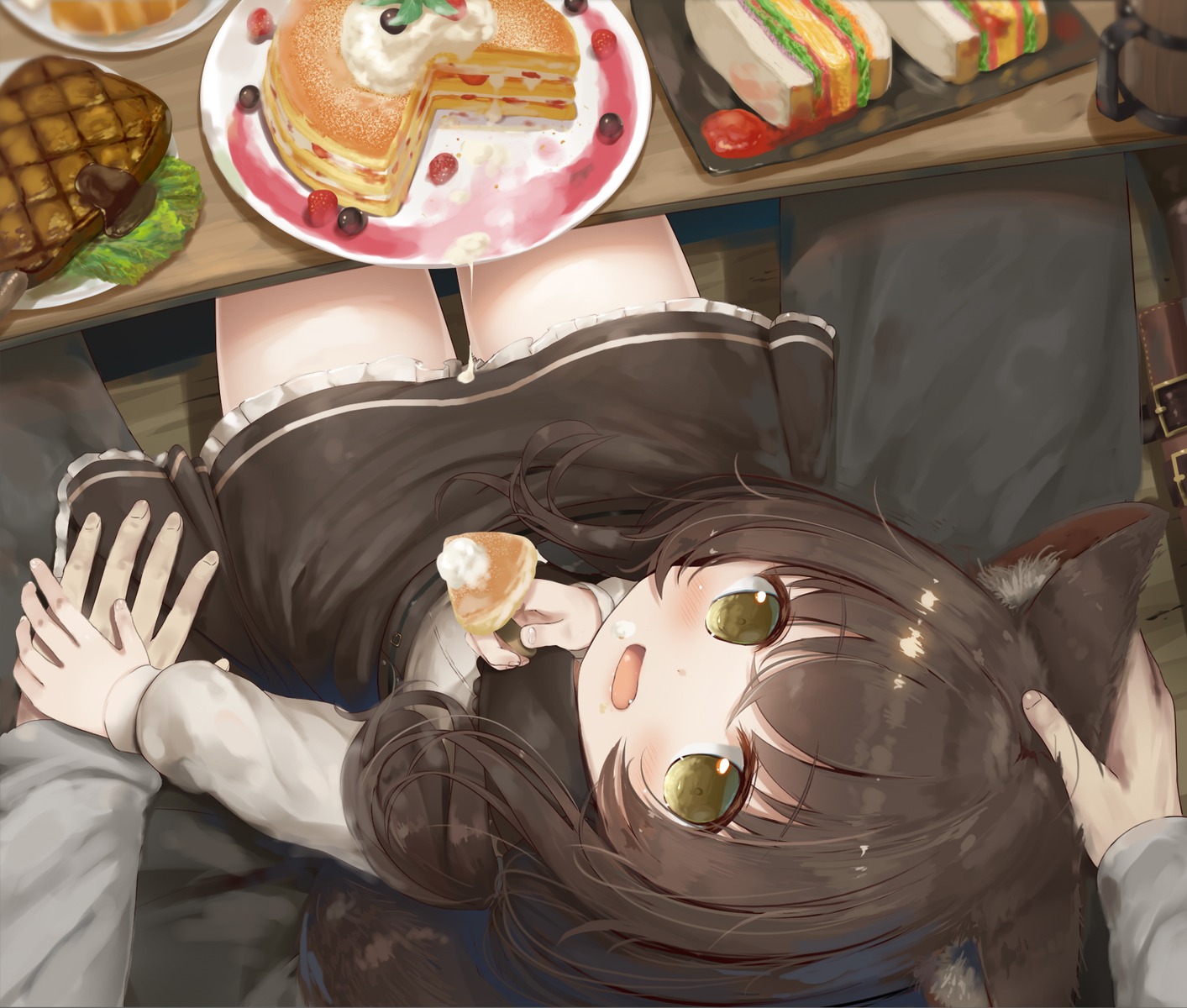 animal_ears, cream, nekomimi, psyche3313