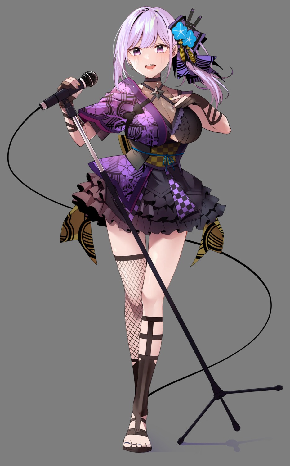 asano_ruri, asano_shimai_project, cleavage, fishnets, tagme, thighhighs, transparent_png
