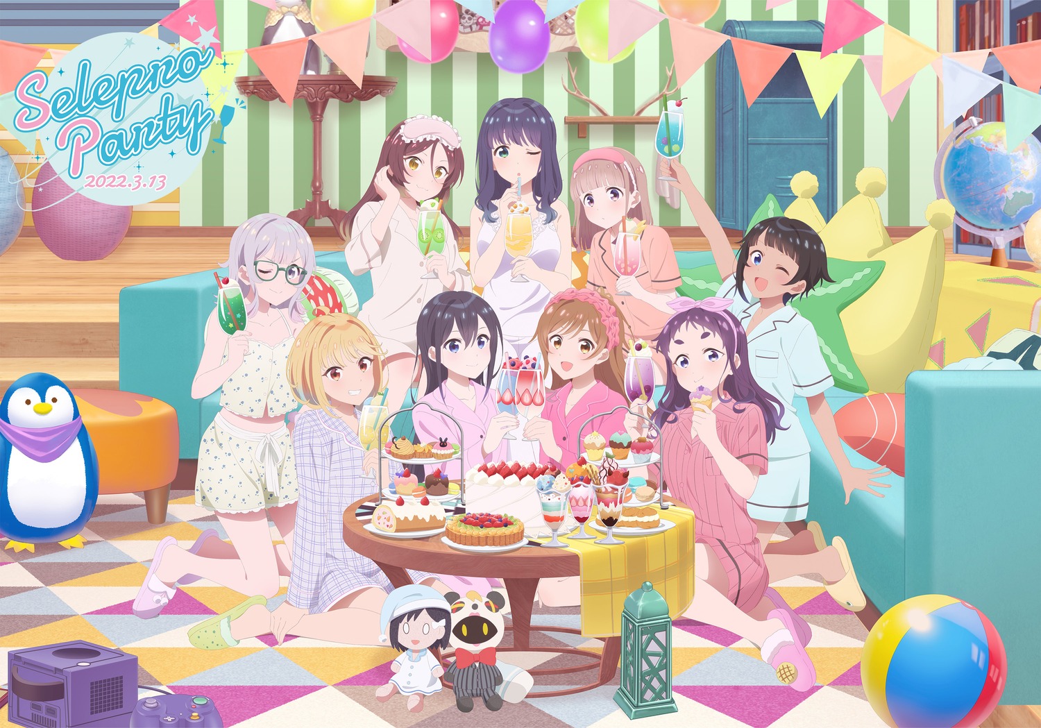chibi, hamaguri_hiromi, hananoi_rena, imau_nagisa, koizumi_uta, megane, miyama_suzune, pajama