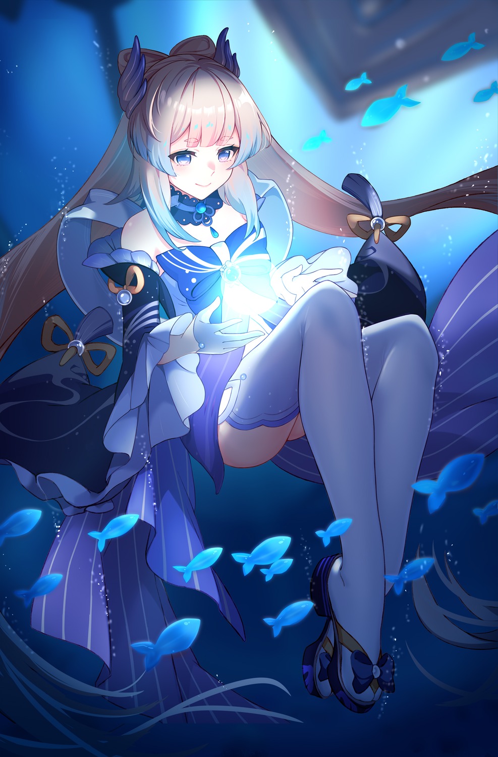 genshin_impact, sangonomiya_kokomi, thighhighs, tyenka7728
